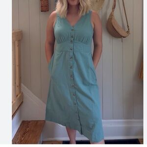 Pact Canopy Linen Blend Button-front Dress